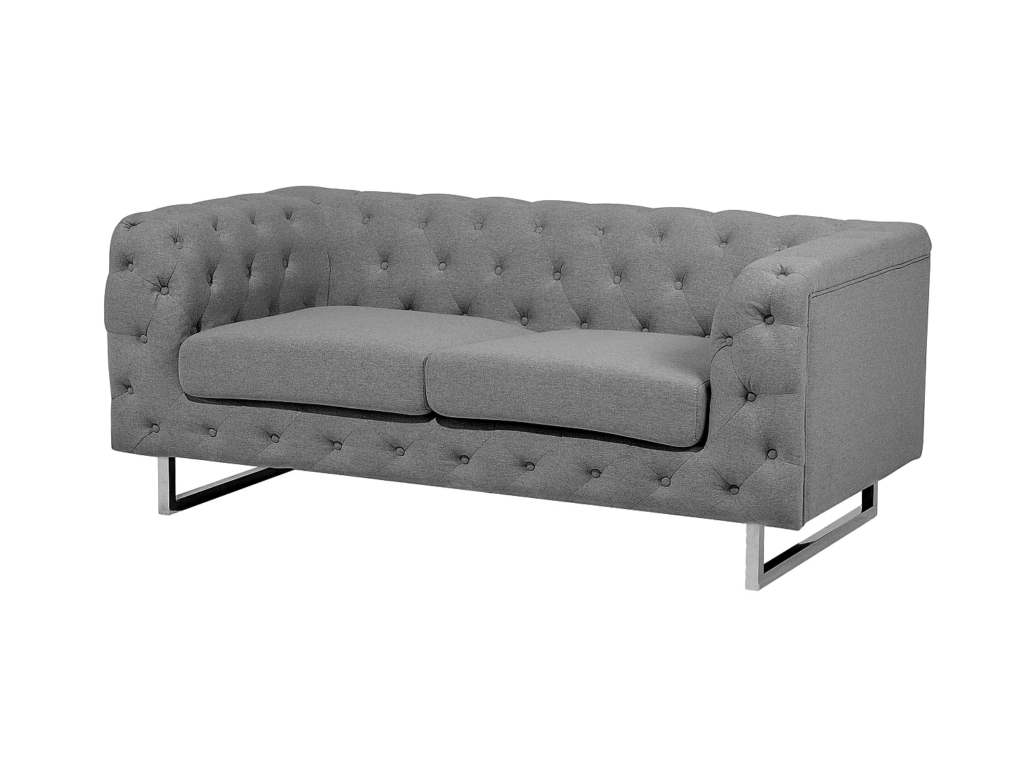 Canapé 2 places VISSLAND Tissu Gris clair