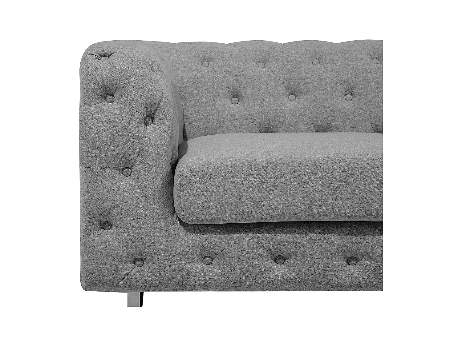 Canapé 2 places VISSLAND Tissu Gris clair