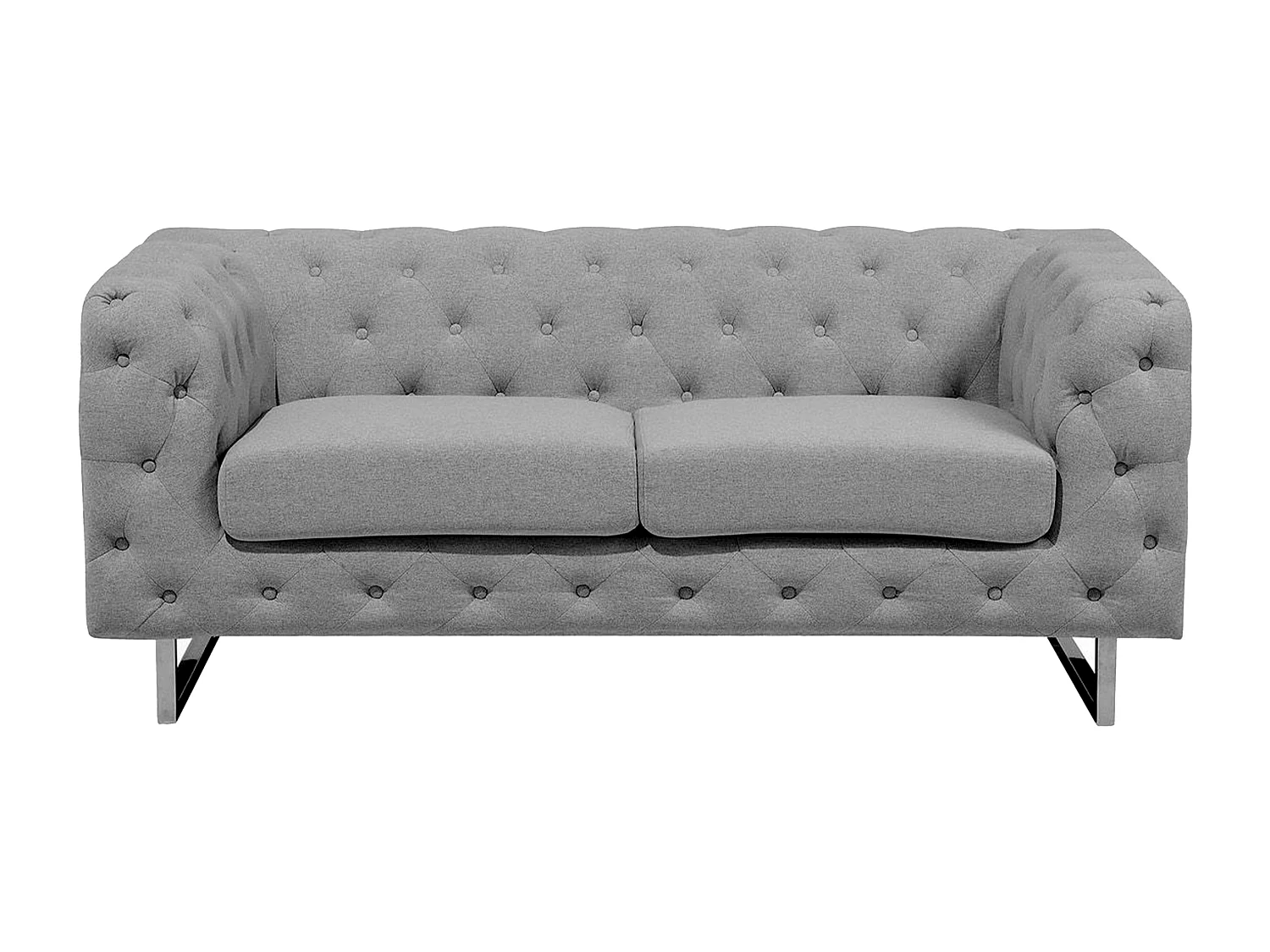 Canapé 2 places VISSLAND Tissu Gris clair