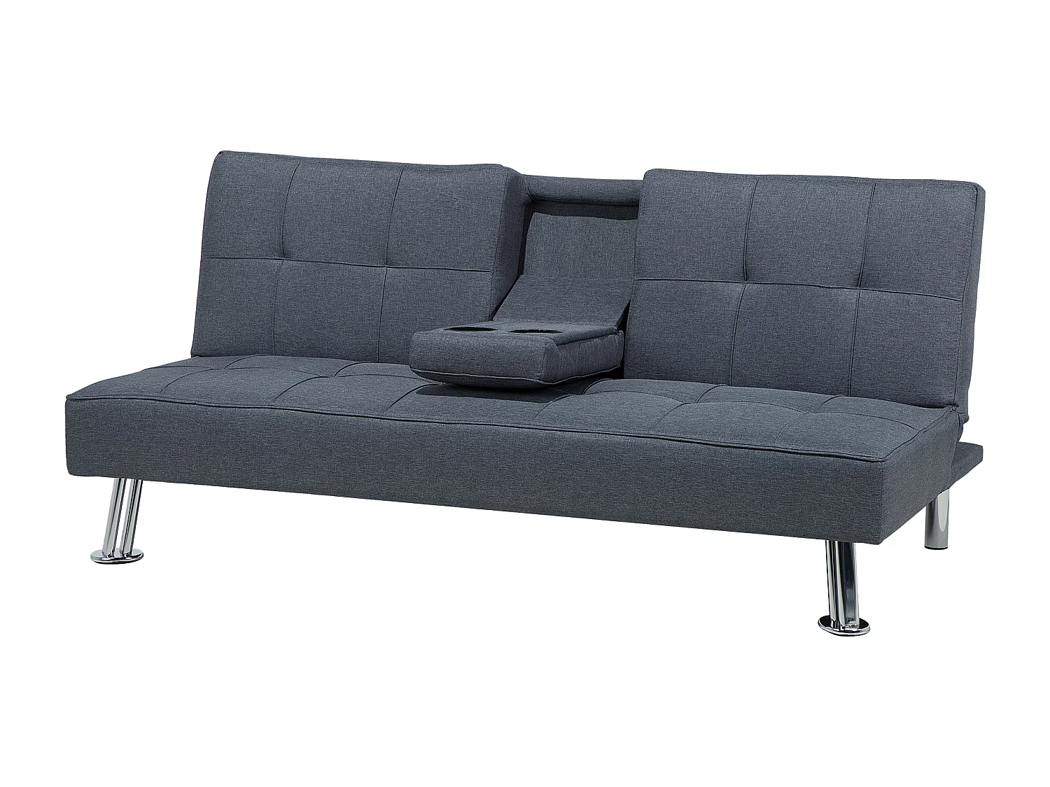 Sofá-cama ROXEN Tecido Cinzento escuro 3 lugares