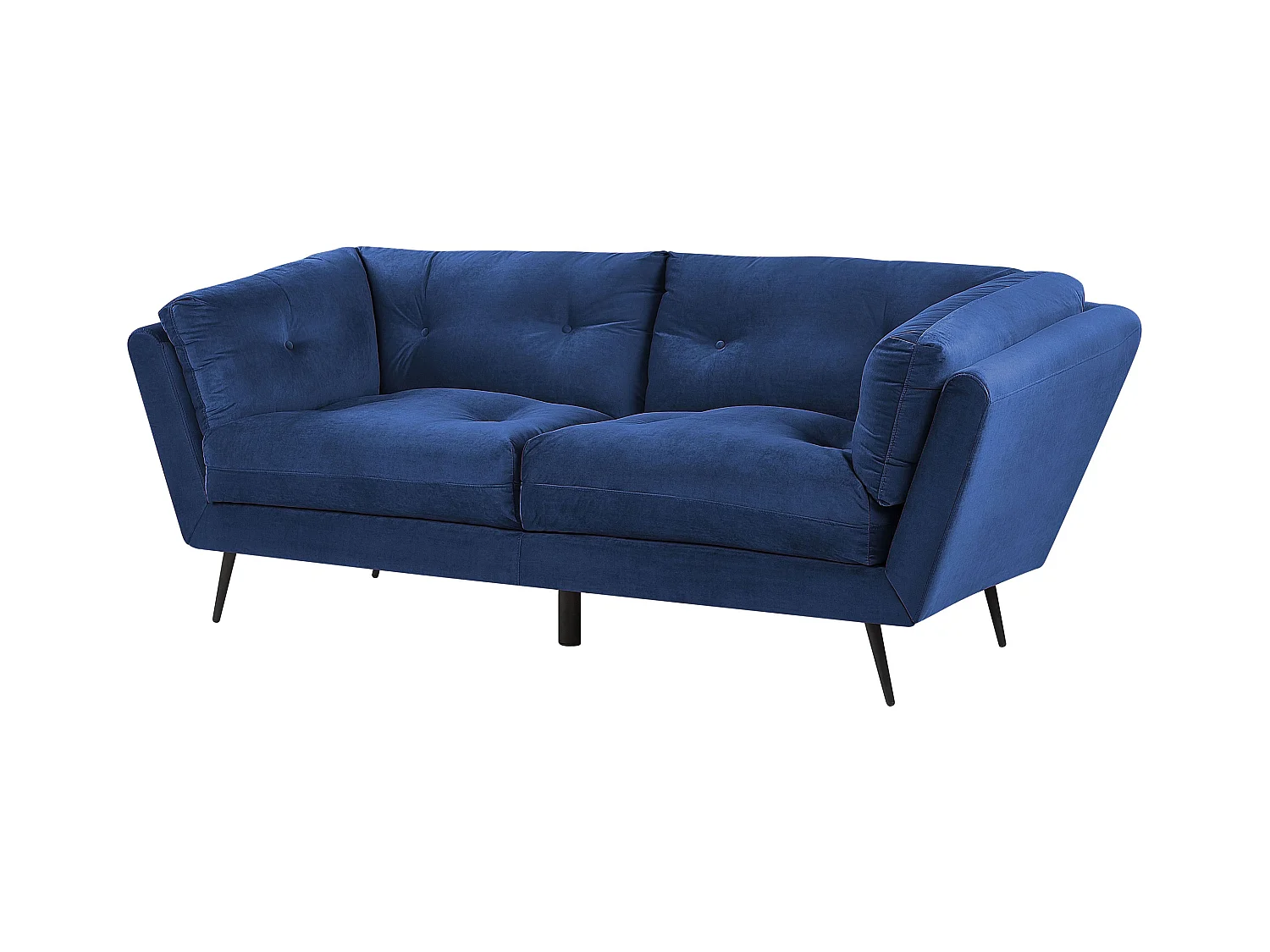 Modernes Sofa aus Samtstoff in Marineblau 3er Sitzer Lenvik