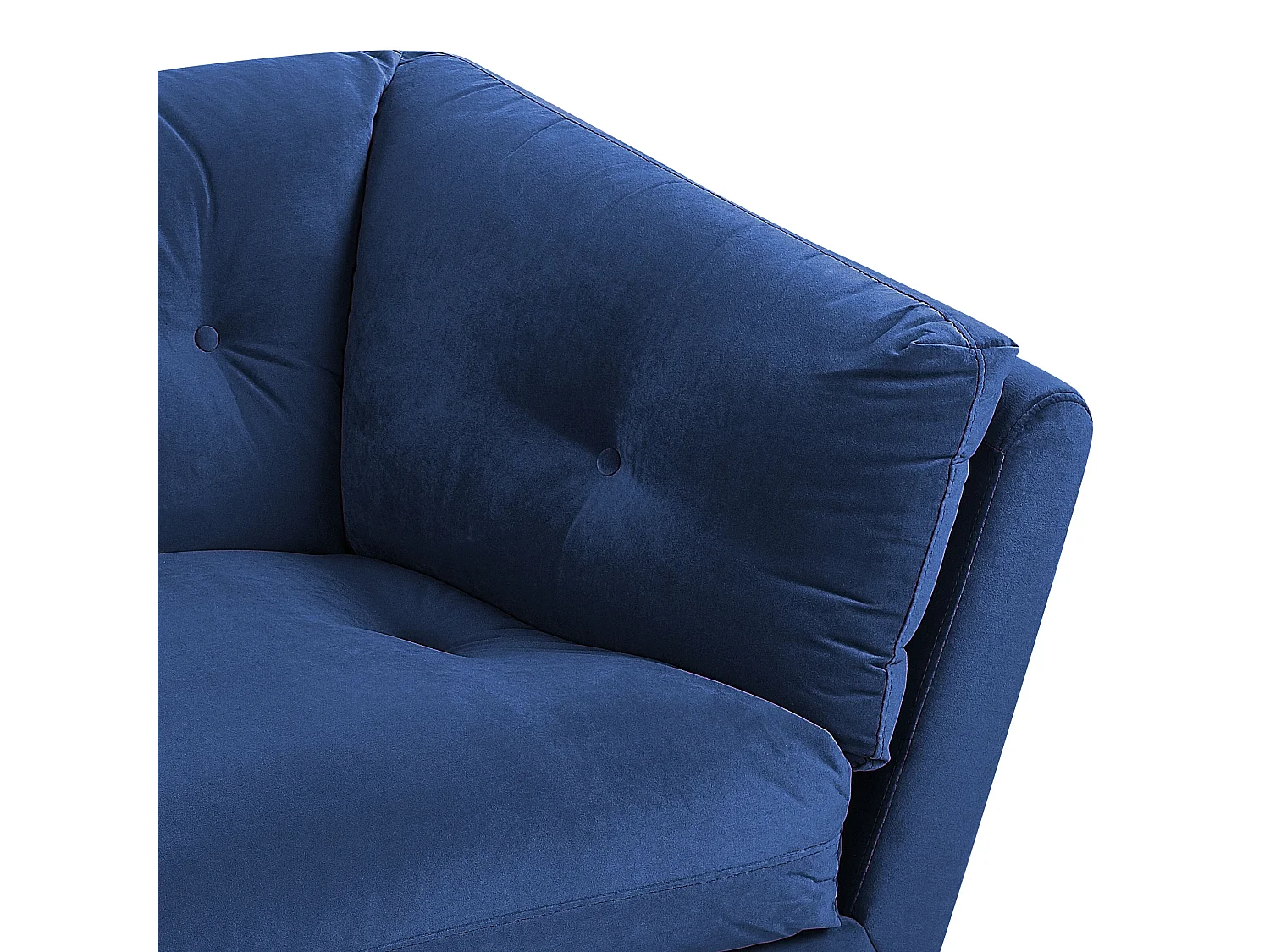 Sofá LENVIK Veludo Azul marinho 3 lugares