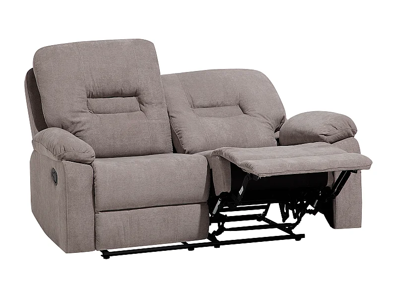 Handmatig verstelbare bank BERGEN Stof Taupe 2-zitter