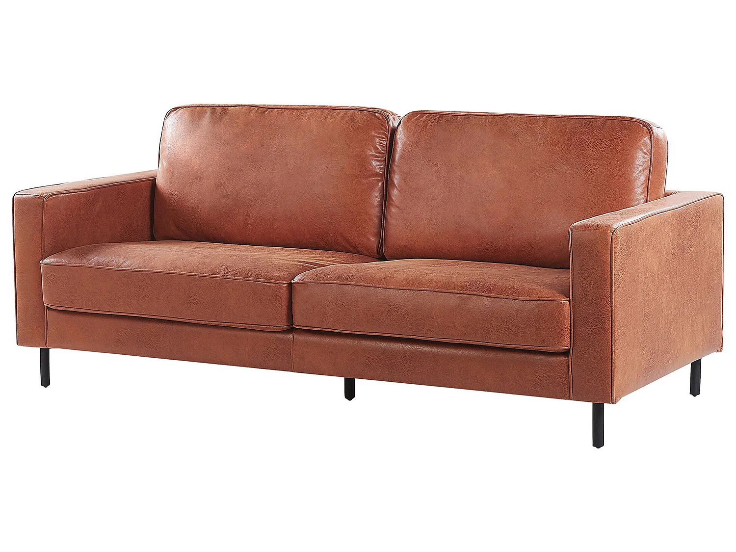 Canapé 3 places SAVALEN Cuir PU Marron doré