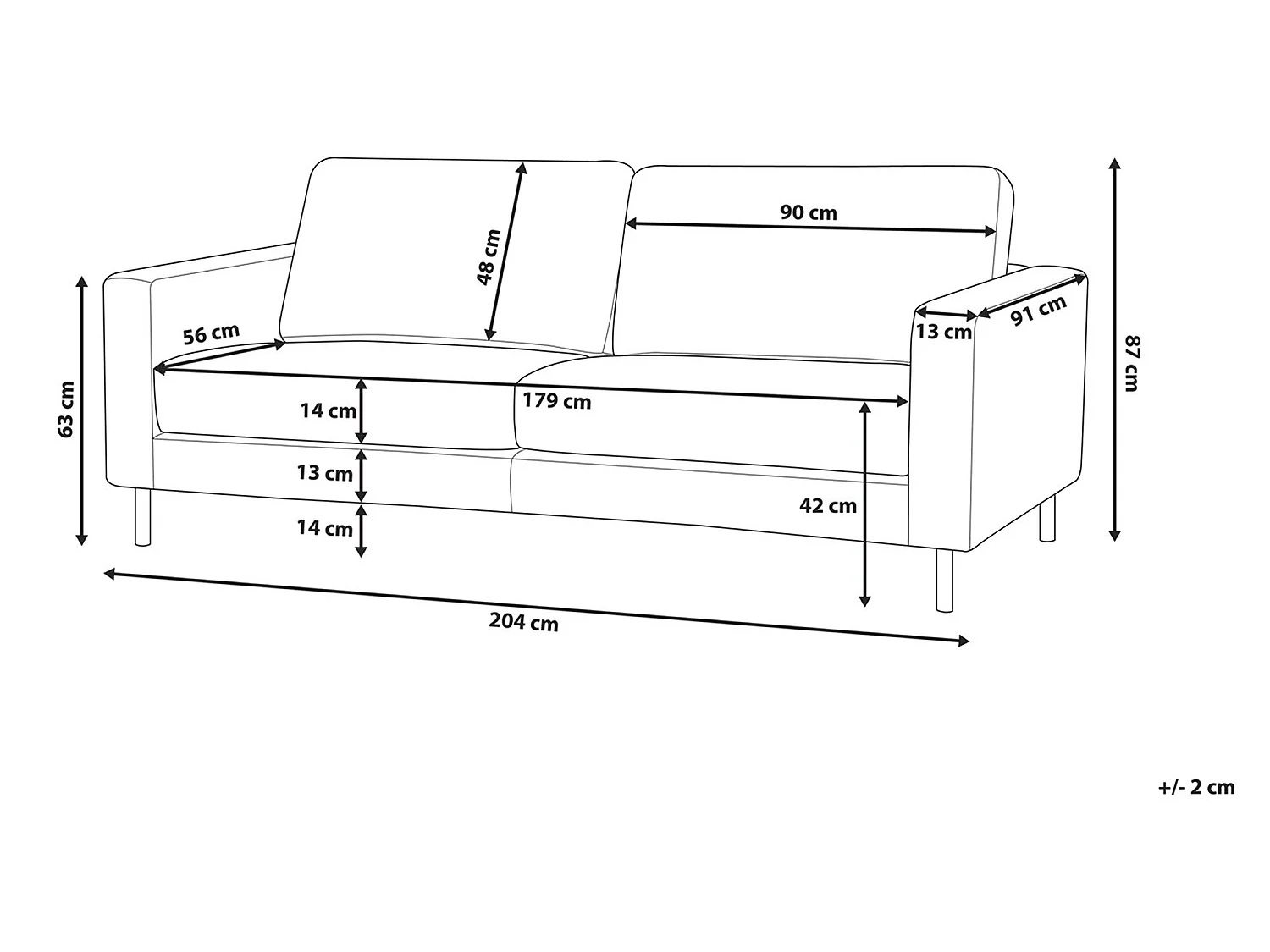 Canapé 3 places SAVALEN Cuir PU Marron doré