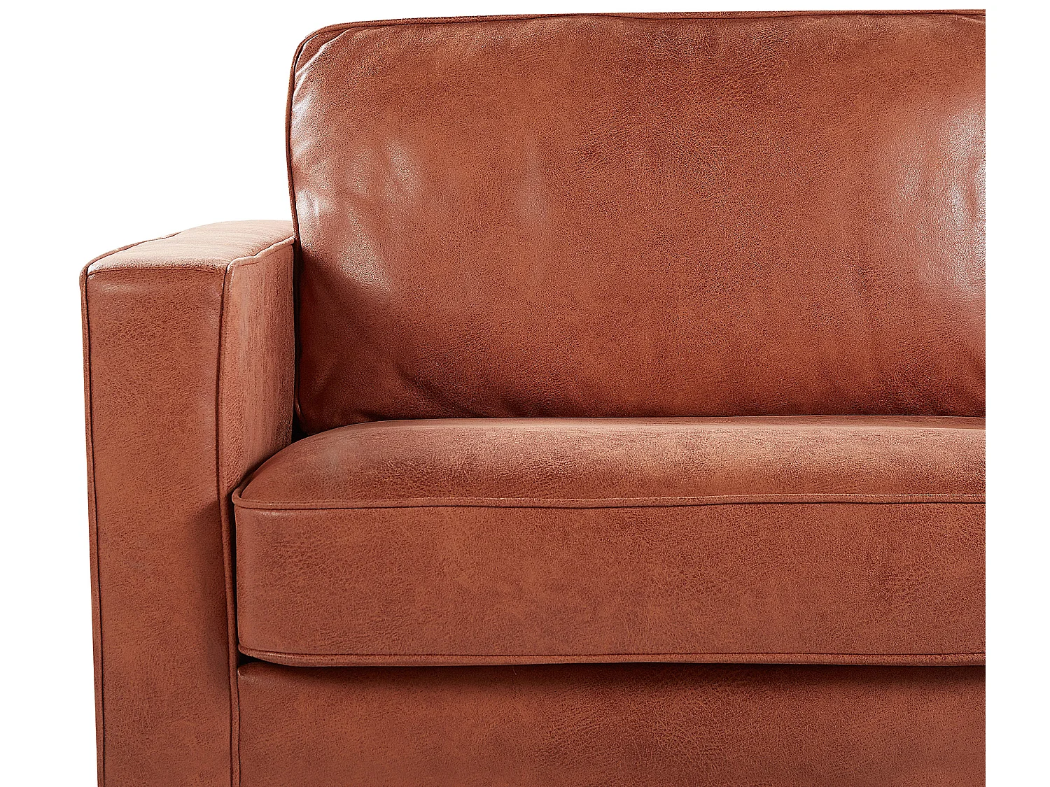 Divano SAVALEN Pelle sintetica Marrone dorato 3 posti