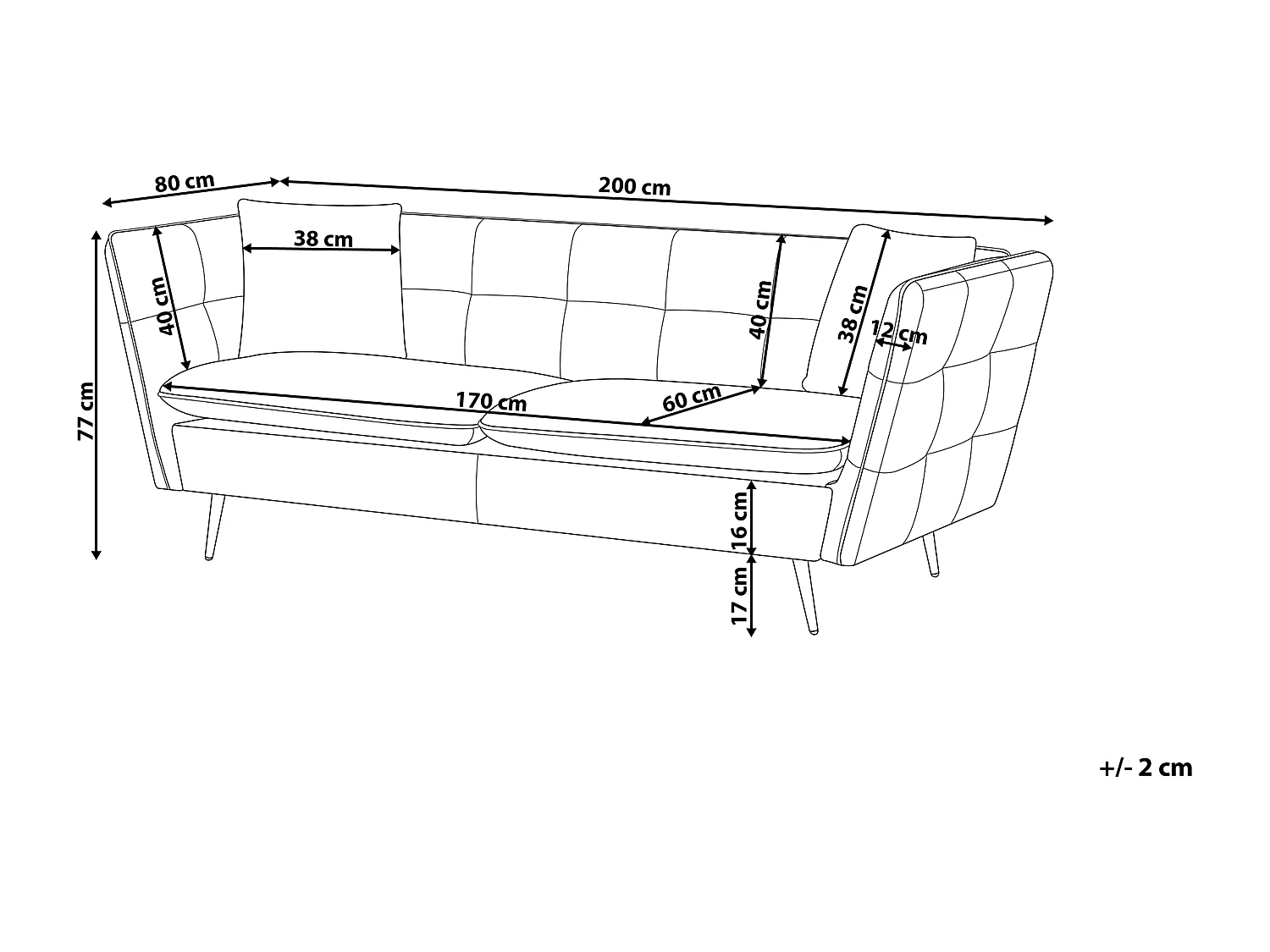Sofá FREDERICA Terciopelo Rosa 3 plazas