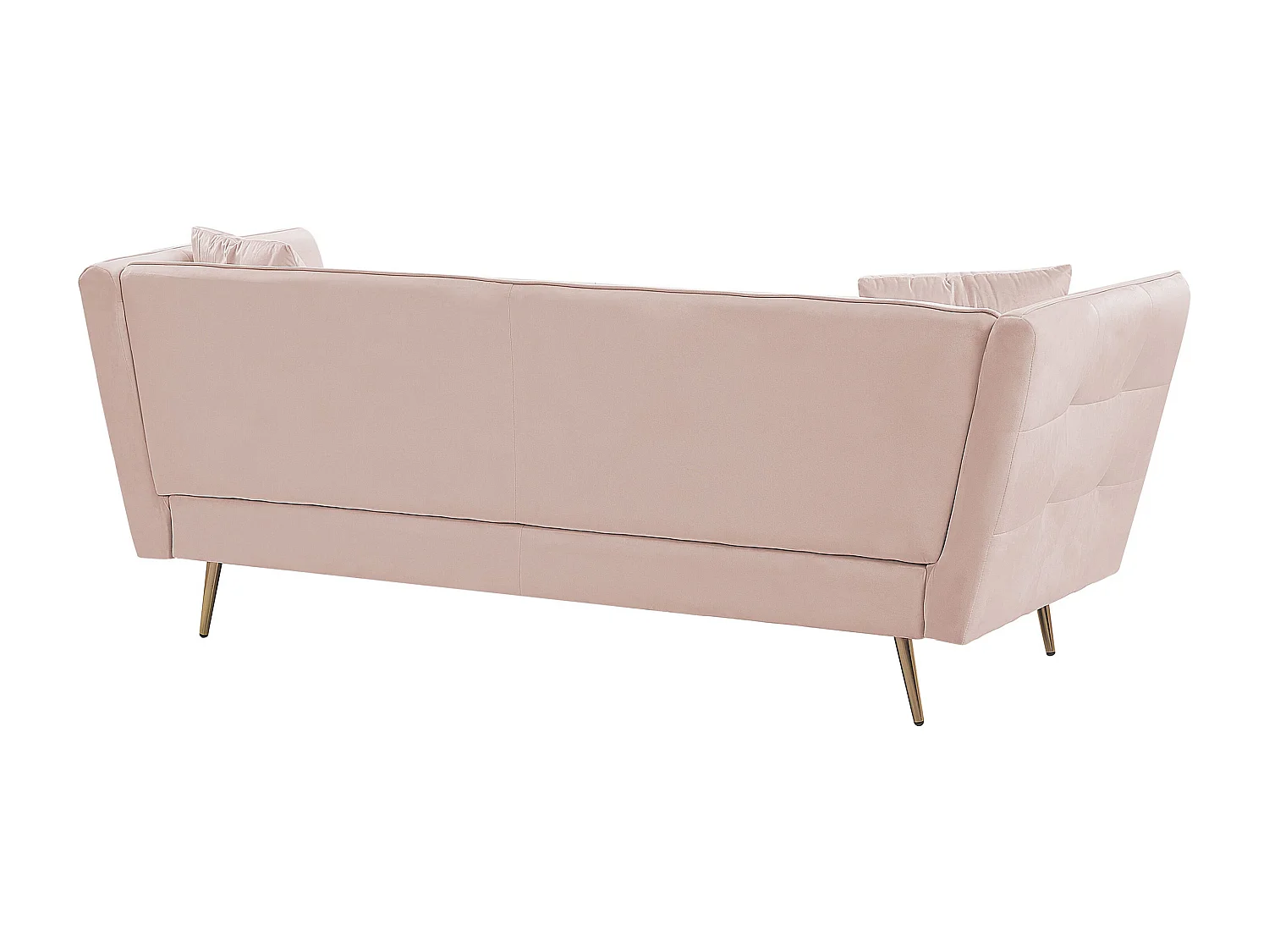 Bank FREDERICA Fluweel Roze 3-zitter