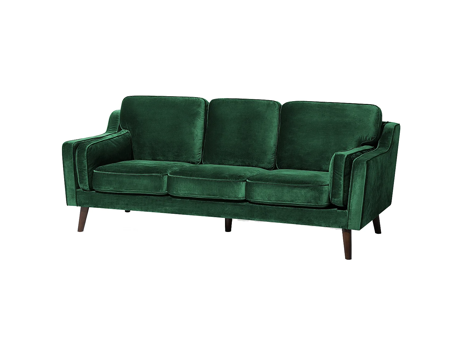 Sofa LOKKA Samtstoff Smaragdgrün 3-Sitzer