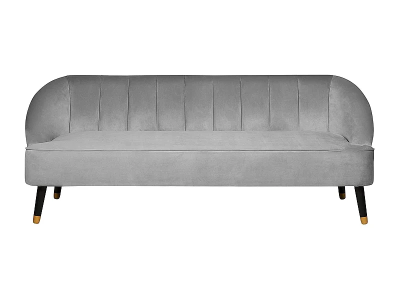 Canapé 3 places ALSVAG Velours Gris clair