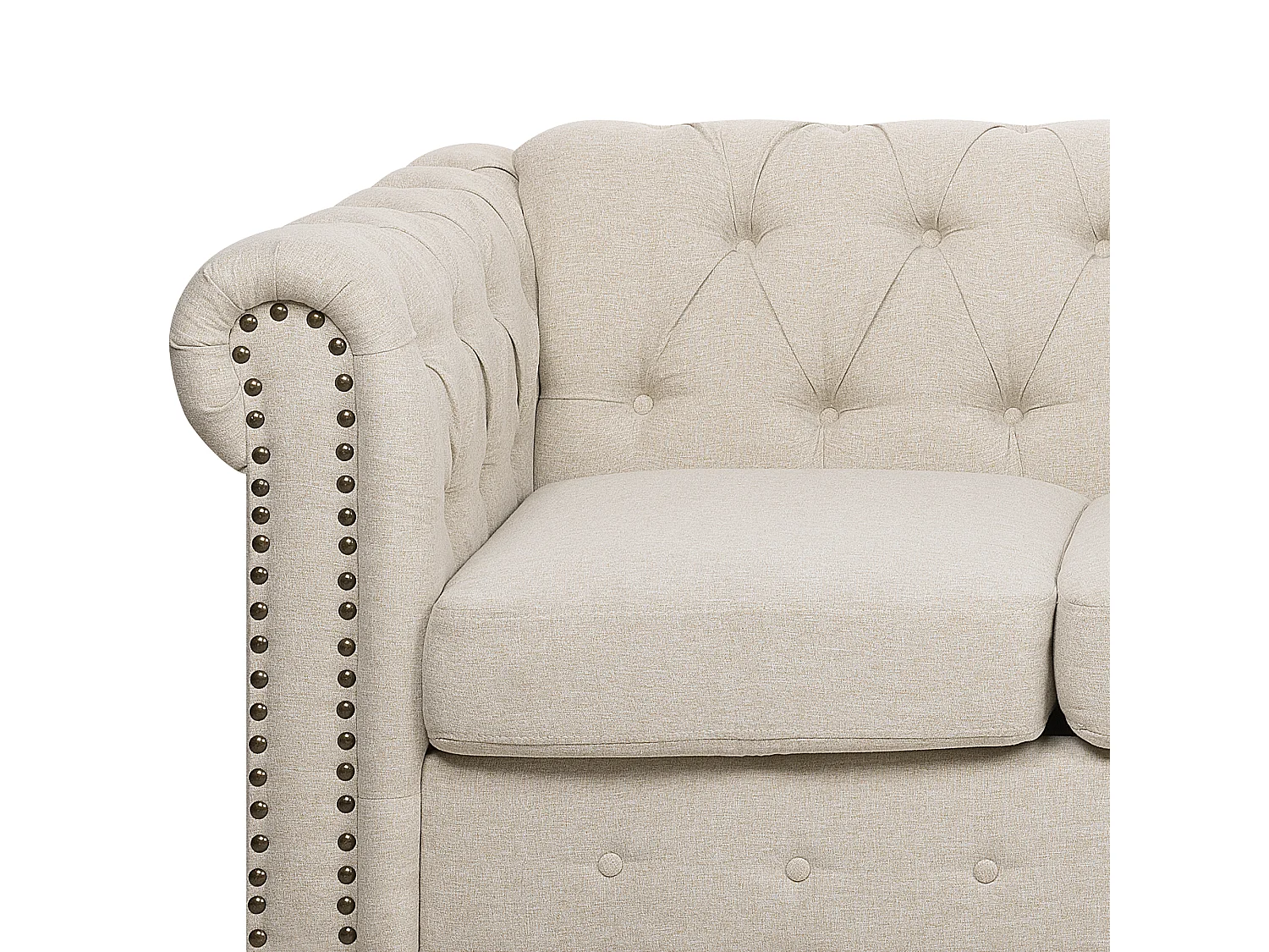 Canapé 3 places CHESTERFIELD Tissu Beige
