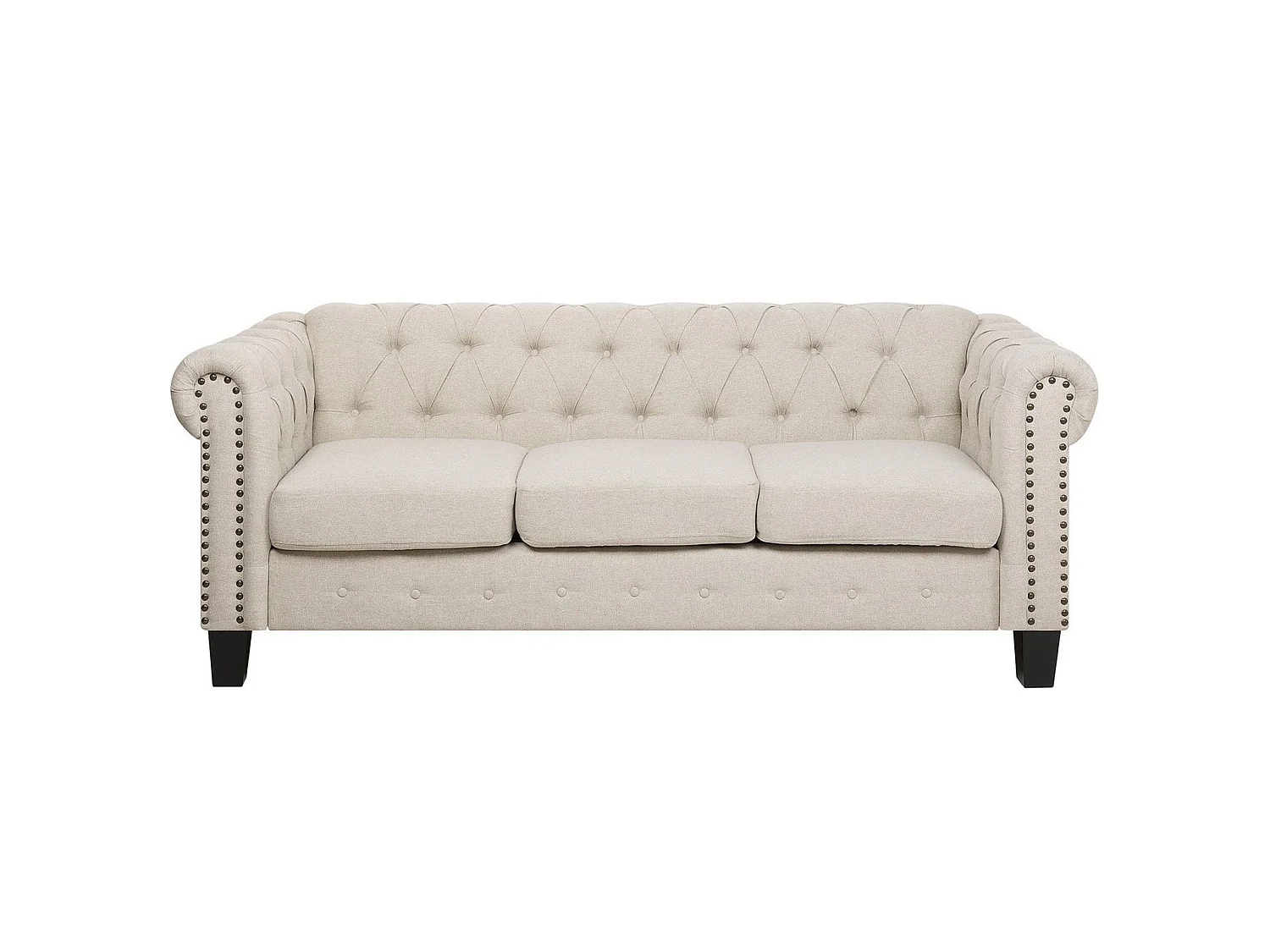 Bank CHESTERFIELD Stof Beige 3-zitter