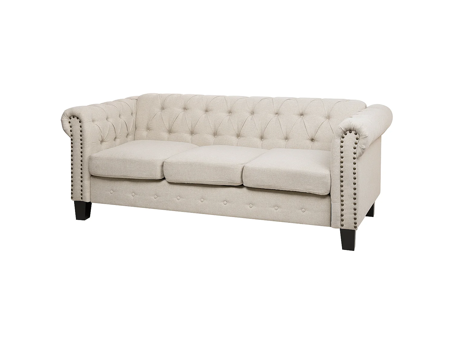 Bank CHESTERFIELD Stof Beige 3-zitter