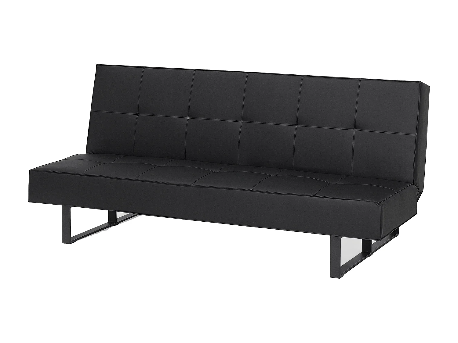 Sofá-cama DERBY Pele sintética Preto 3 lugares