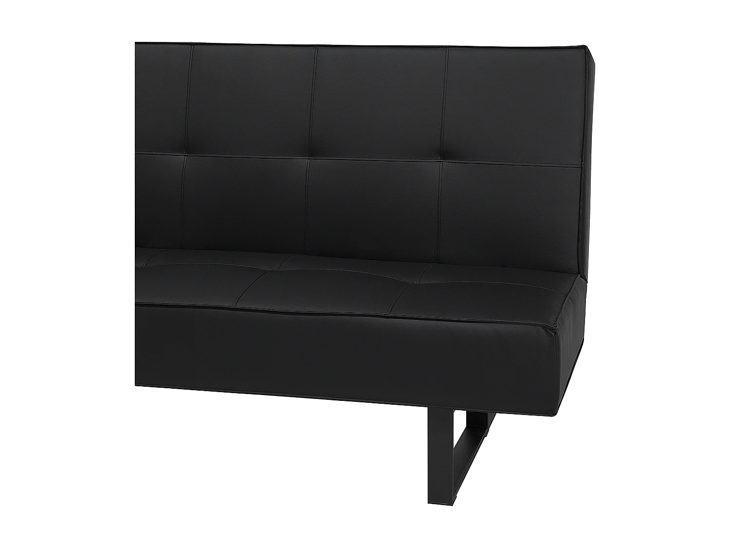 Sofá-cama DERBY Pele sintética Preto 3 lugares