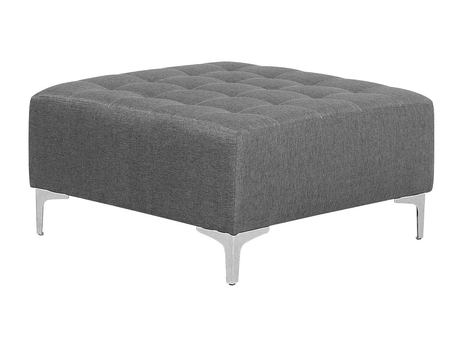Canapé-lit d'angle modulable 5 places ABERDEEN Tissu Gris clair avec ottoman Côté droite