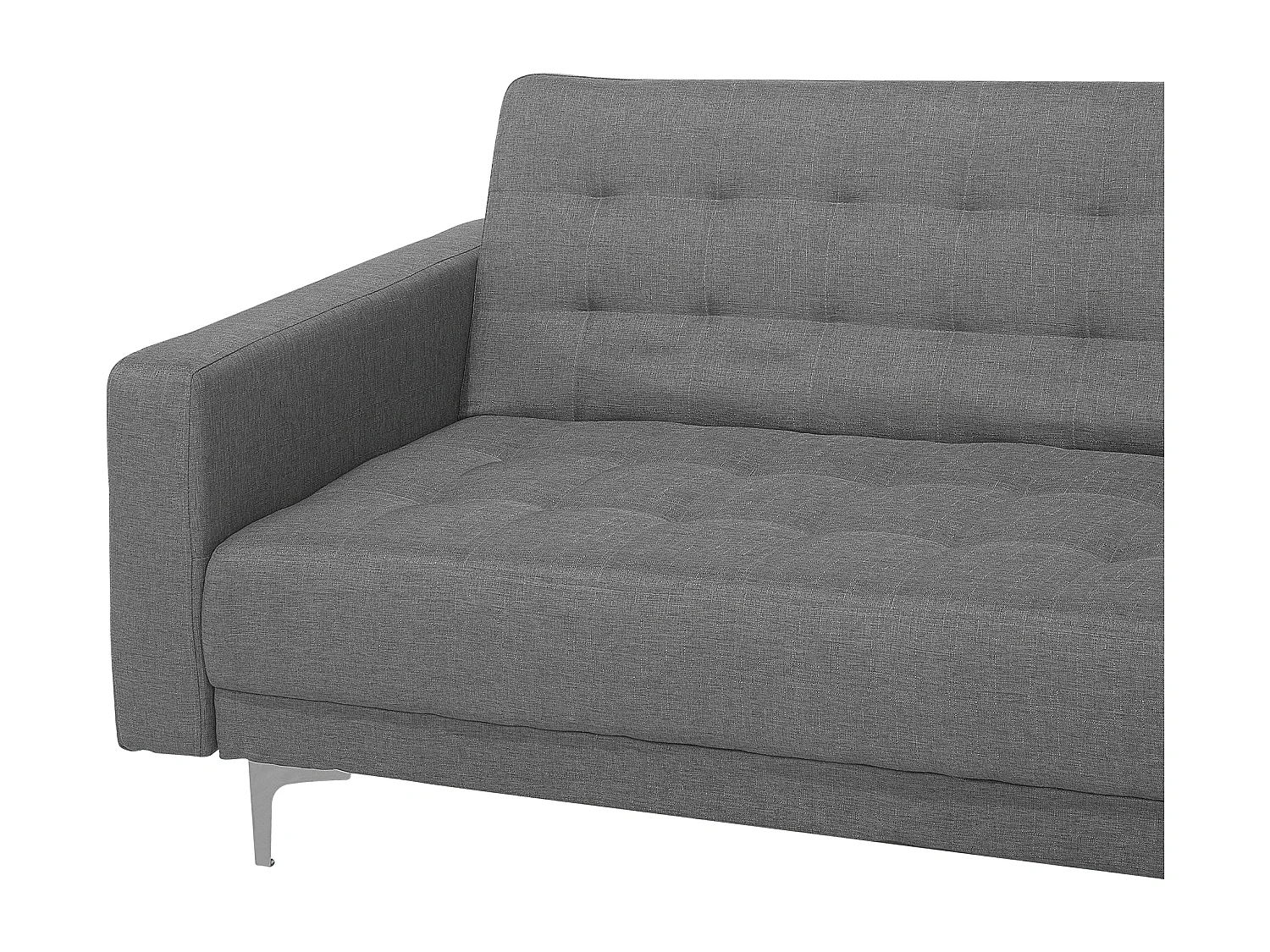 Canapé-lit d'angle modulable 5 places ABERDEEN Tissu Gris clair avec ottoman Côté droite