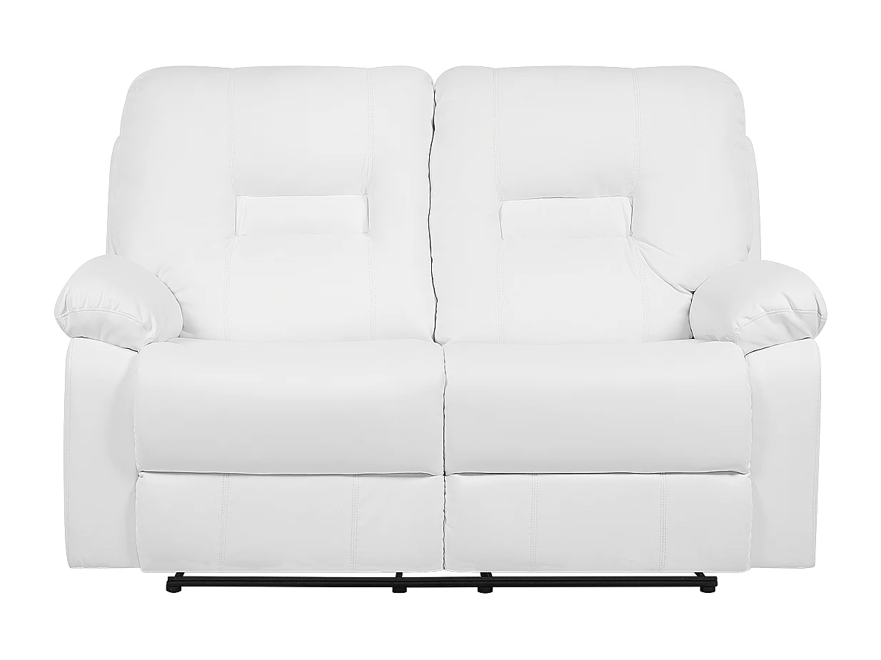 Verstellbarer 2er-Sitzer Kunstleder weiß Bergen