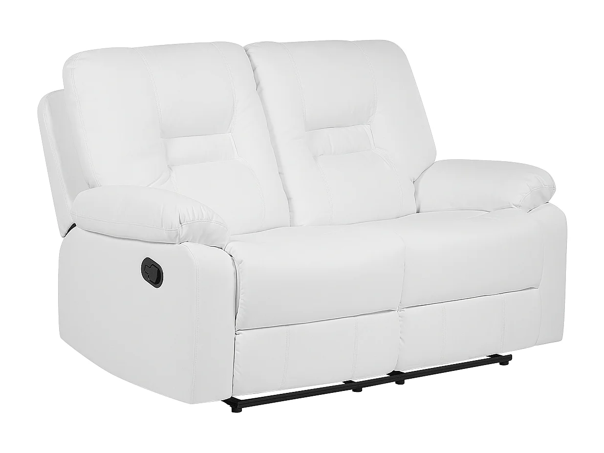 Verstellbarer 2er-Sitzer Kunstleder weiß Bergen