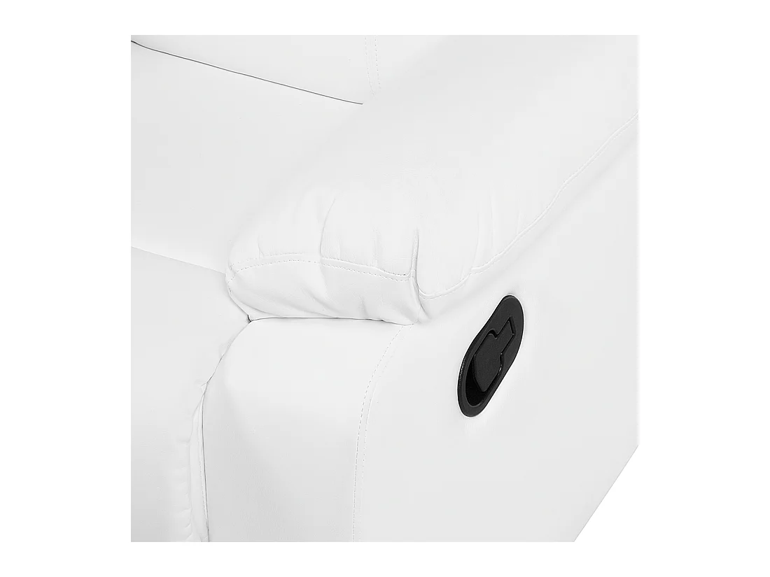 Sofa z manualną funkcją relaksu BERGEN Ekoskóra Biały dla 2 osób