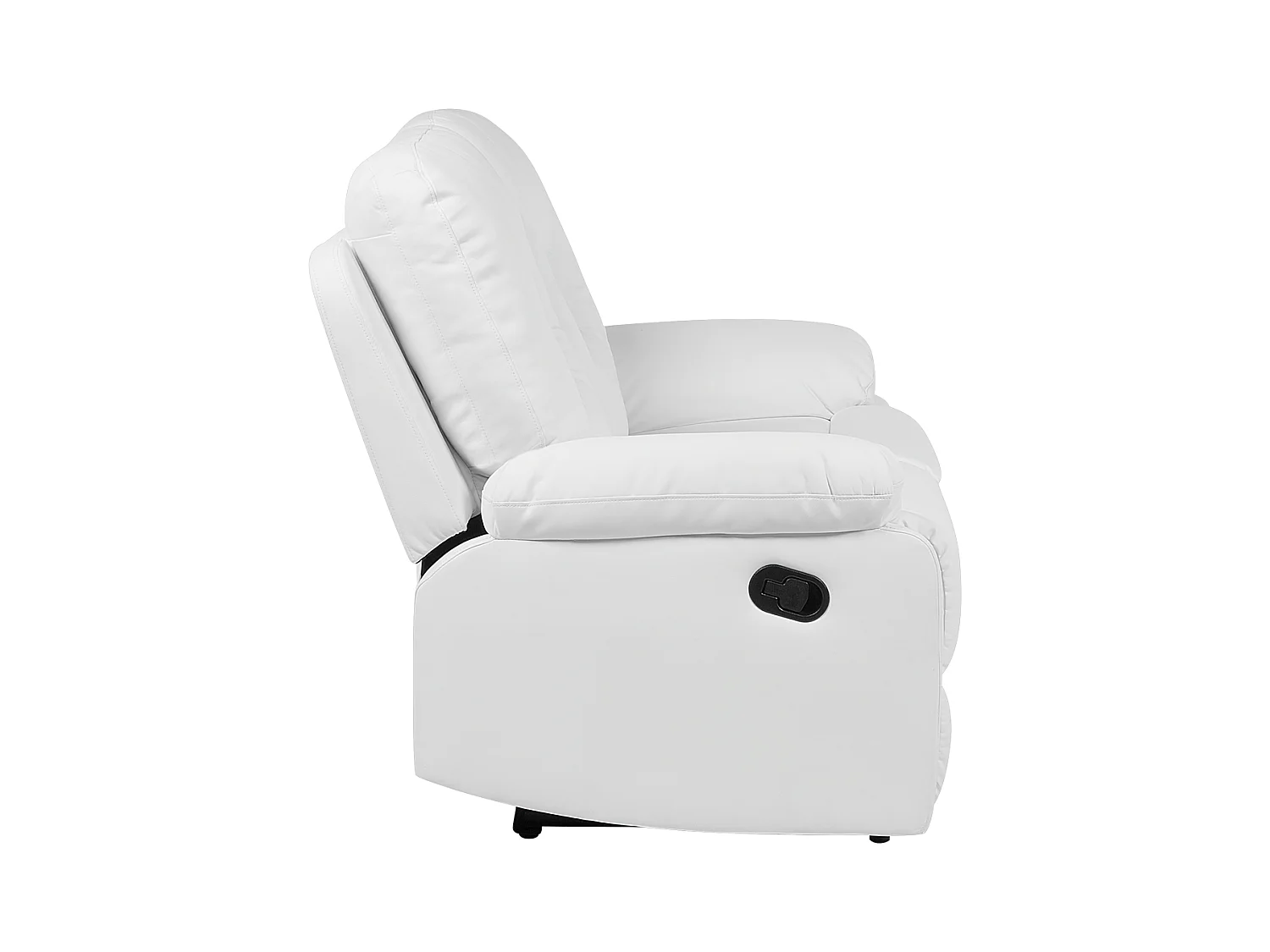 Sofa z manualną funkcją relaksu BERGEN Ekoskóra Biały dla 2 osób