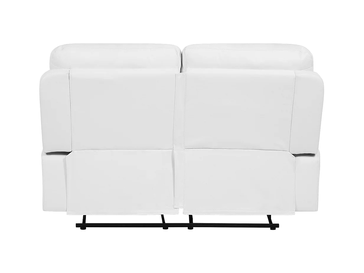 Sofa z manualną funkcją relaksu BERGEN Ekoskóra Biały dla 2 osób