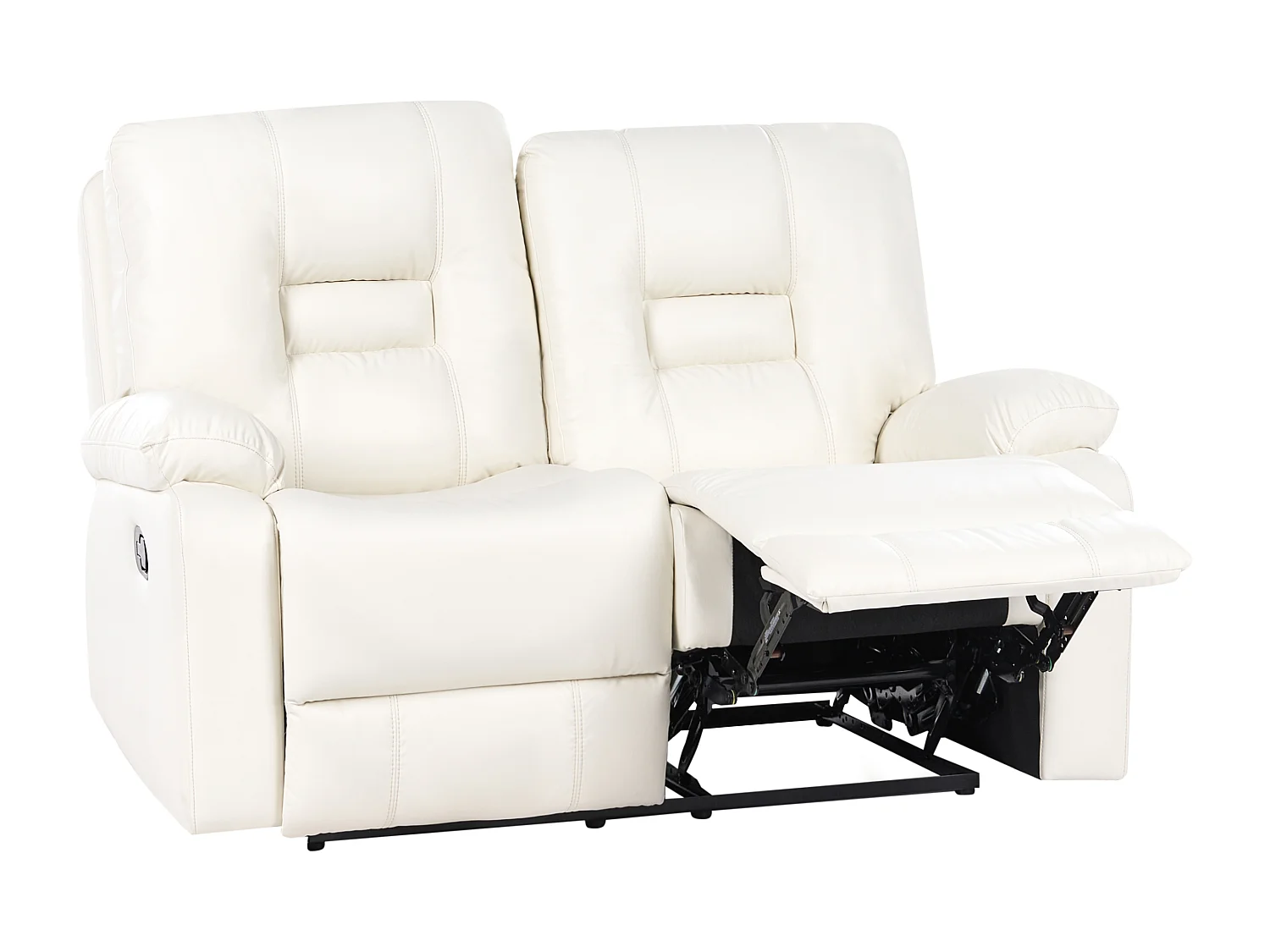 Canapé relax manuel 2 places BERGEN Cuir PU Blanc
