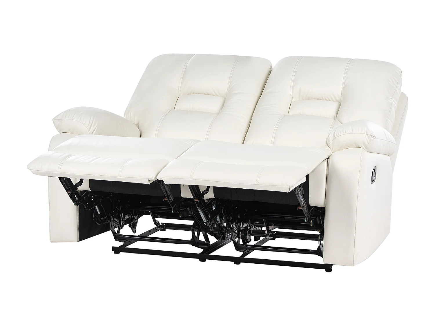 Canapé relax manuel 2 places BERGEN Cuir PU Blanc