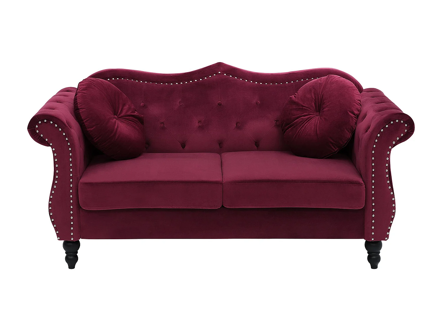 Bank SKIEN Fluweel Donkerrood 2-zitter