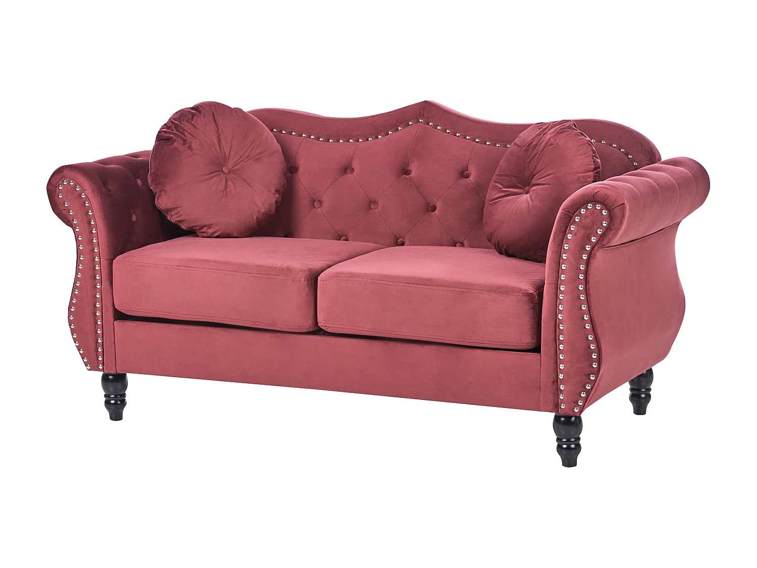 Bank SKIEN Fluweel Donkerrood 2-zitter