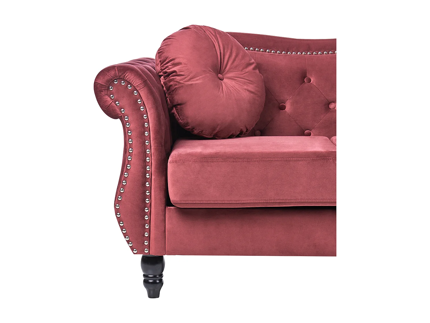 Canapé 2 places SKIEN Velours Rouge foncé