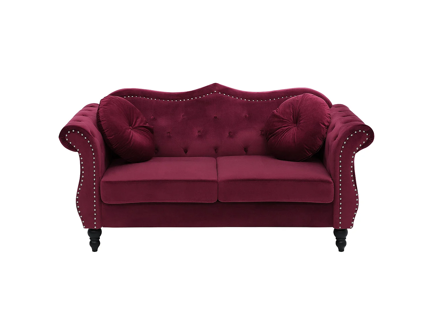 Canapé SKIEN Velours Rouge foncé 2 places