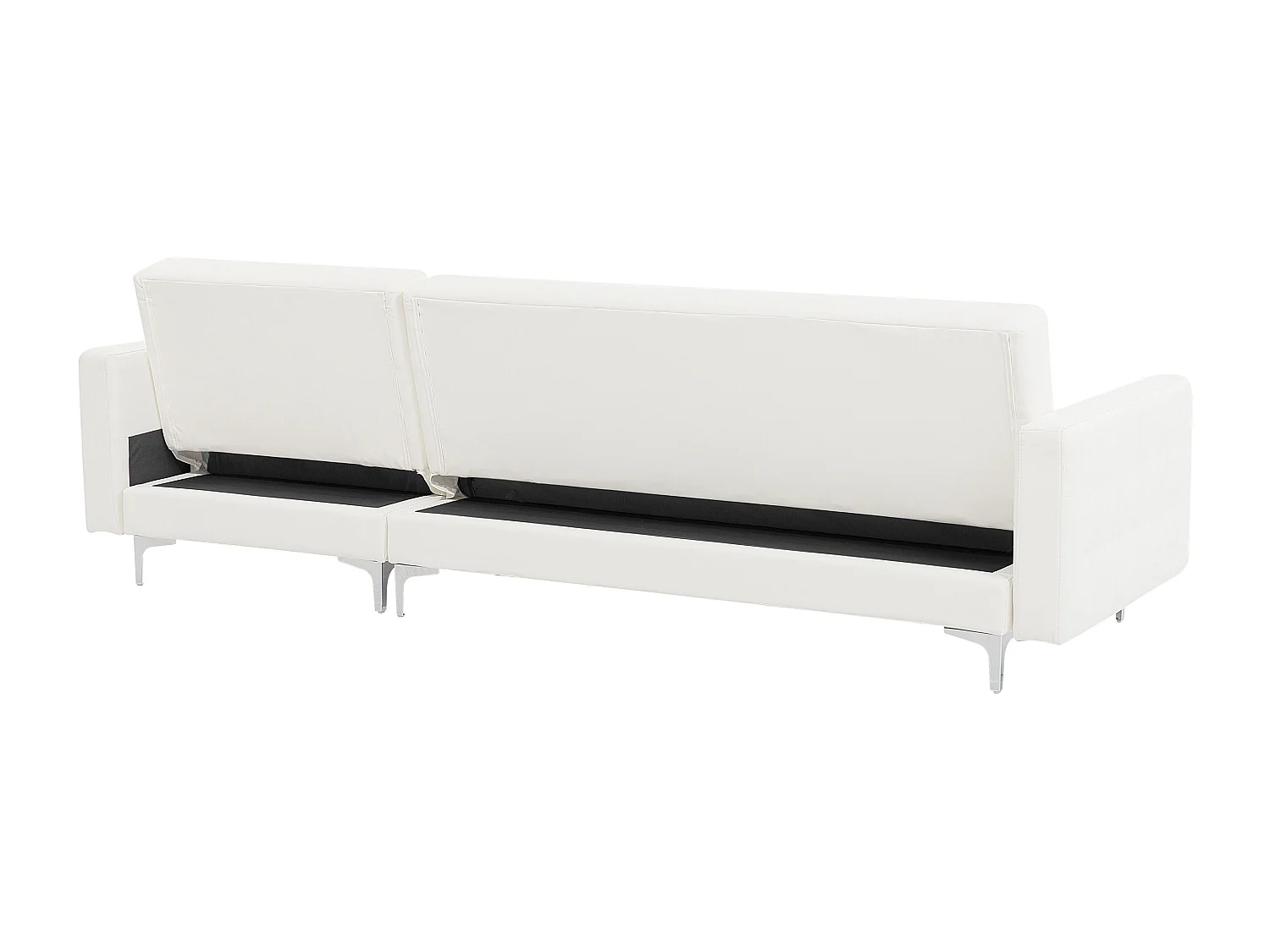Sofá-cama de canto modular ABERDEEN Pele sintética Branco 4 lugares à esquerda