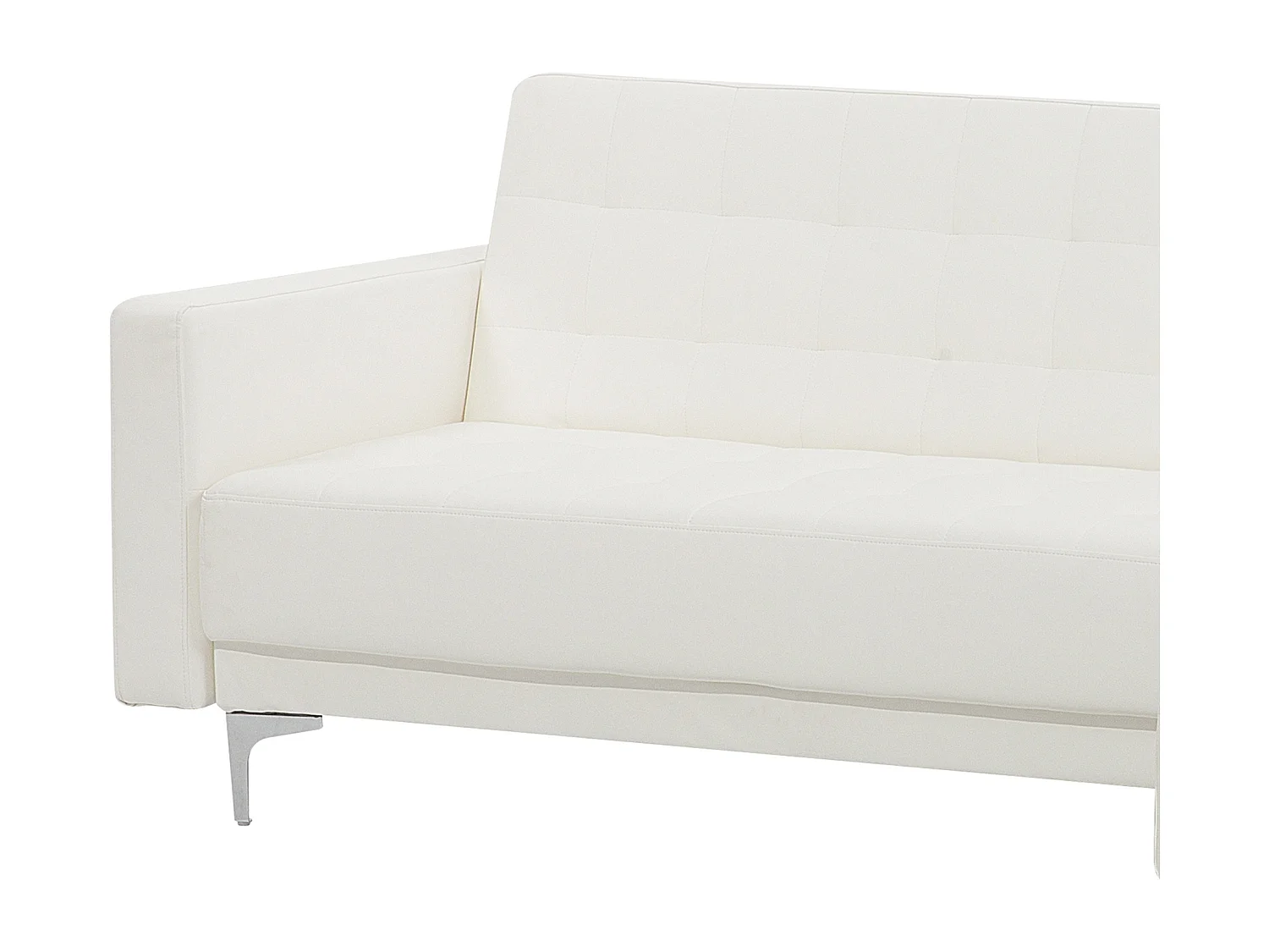 Sofá-cama de canto modular ABERDEEN Pele sintética Branco 4 lugares à esquerda