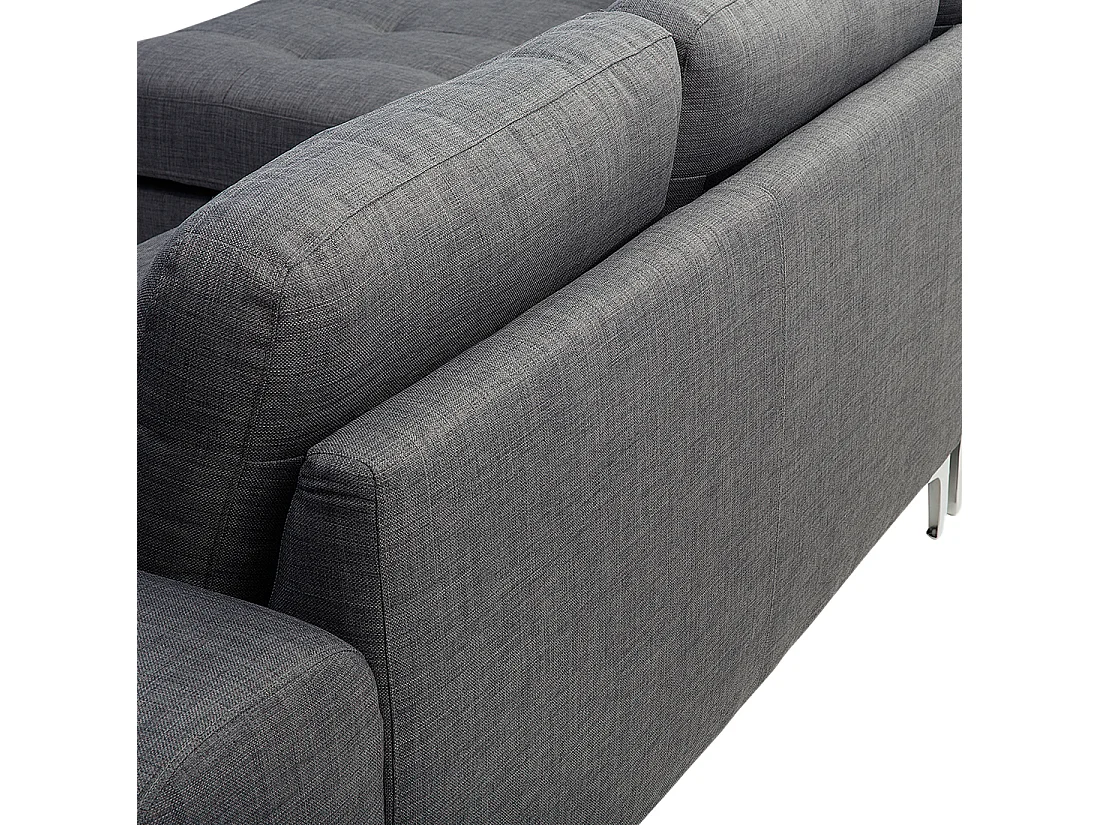 Hoekbank KIRUNA Stof Donkergrijs 4-zitter Rechterzijde