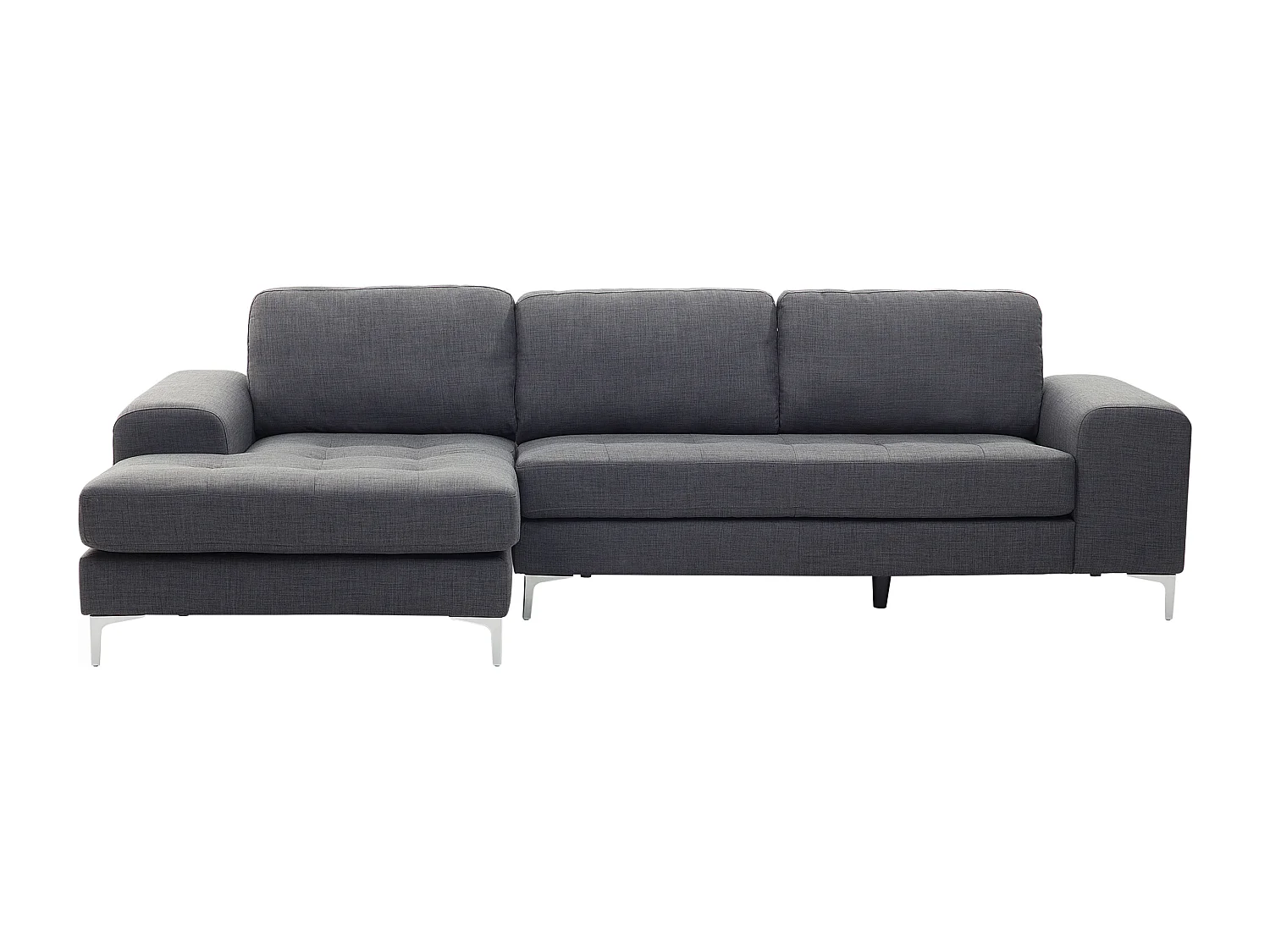Hoekbank KIRUNA Stof Donkergrijs 4-zitter Rechterzijde