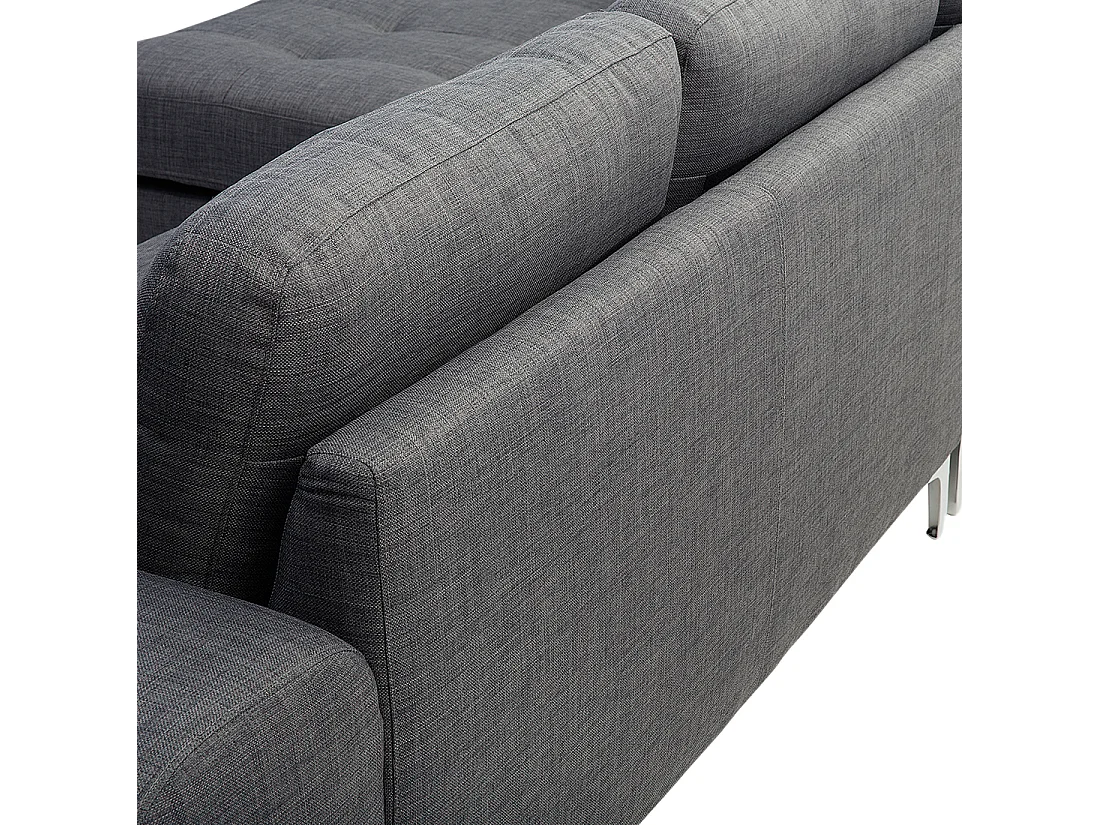 Hoekbank KIRUNA Stof Donkergrijs 4-zitter Rechterzijde