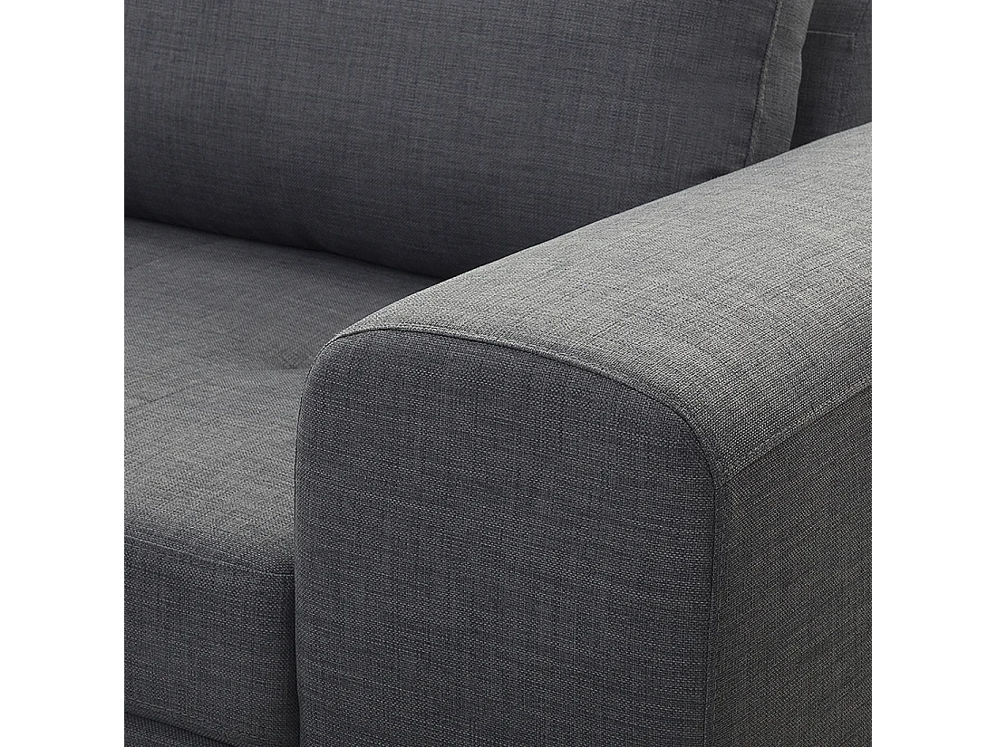 Hoekbank KIRUNA Stof Donkergrijs 4-zitter Rechterzijde