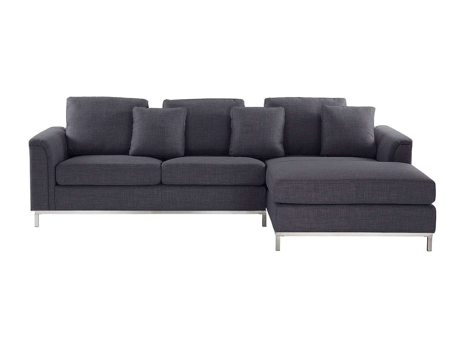 Hoekbank OSLO Stof Donkergrijs 4-zitter Linkerzijde