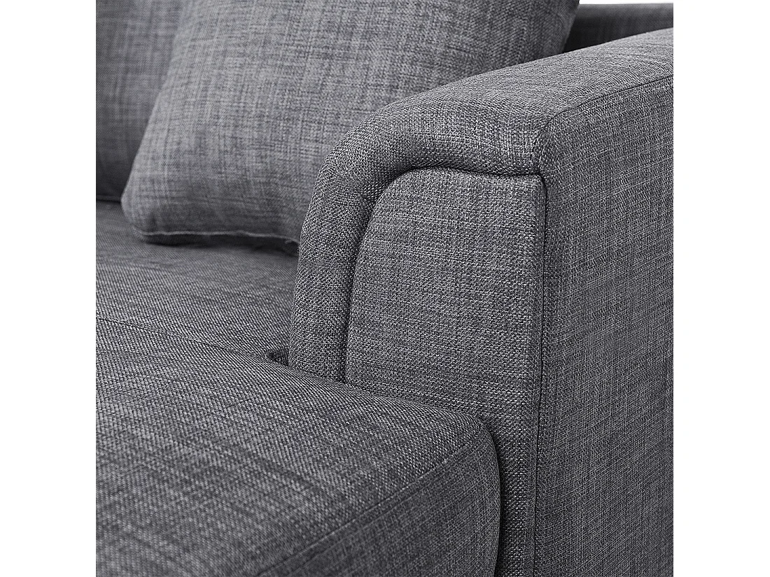 Hoekbank OSLO Stof Donkergrijs 4-zitter Linkerzijde