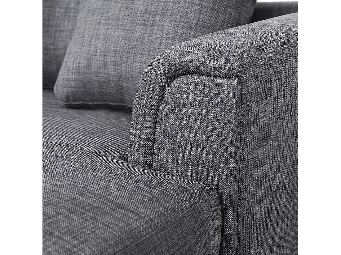 Hoekbank OSLO Stof Donkergrijs 4-zitter Linkerzijde