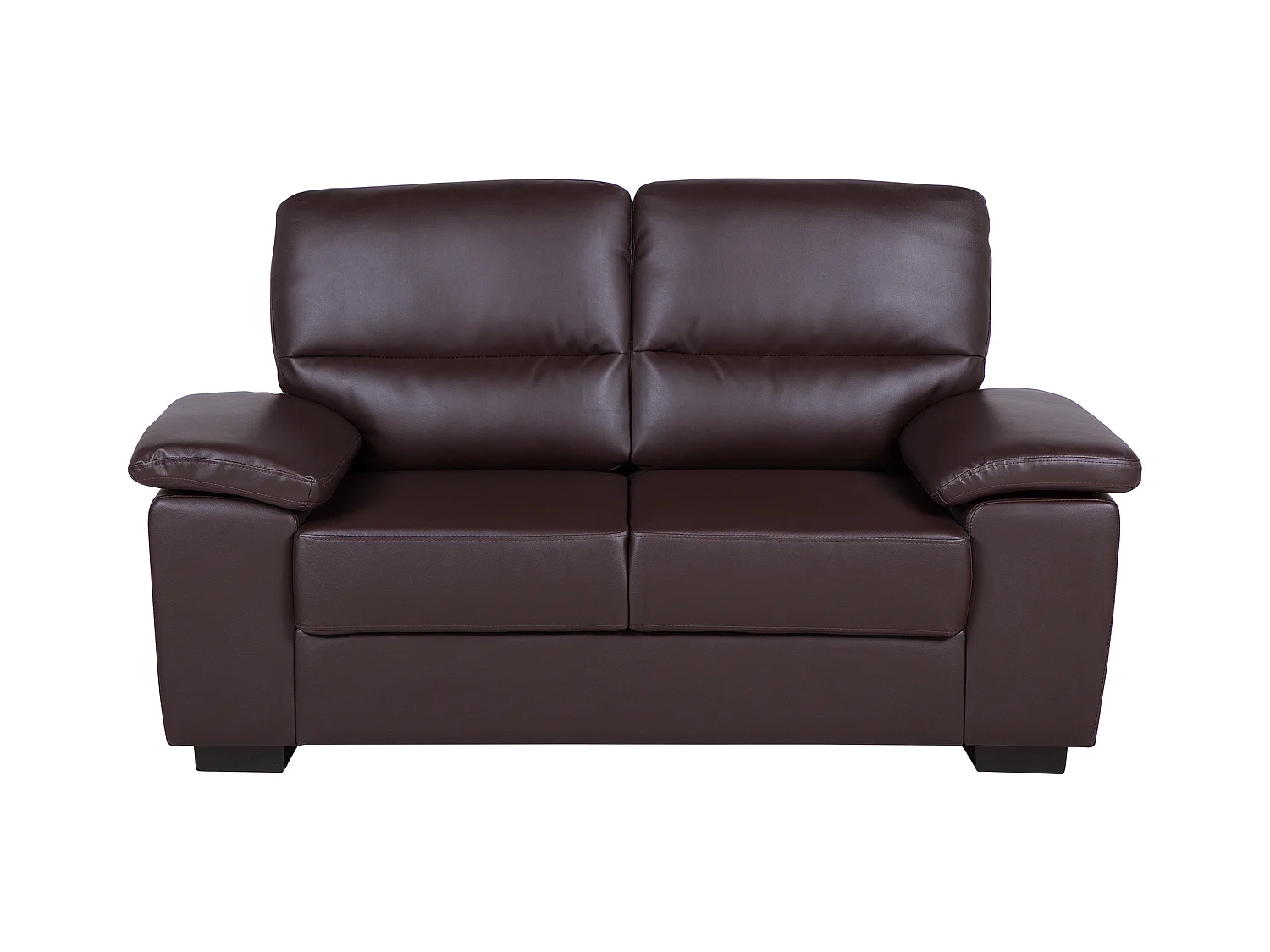 Klassisches Sofa mit Armlehnen 2-Sitzer Kunstleder braun Vogar