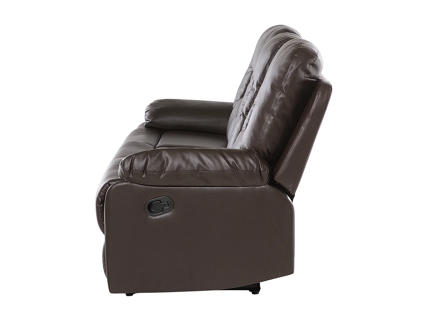 Handmatig verstelbare bank BERGEN Kunstleer Bruin 3-zitter