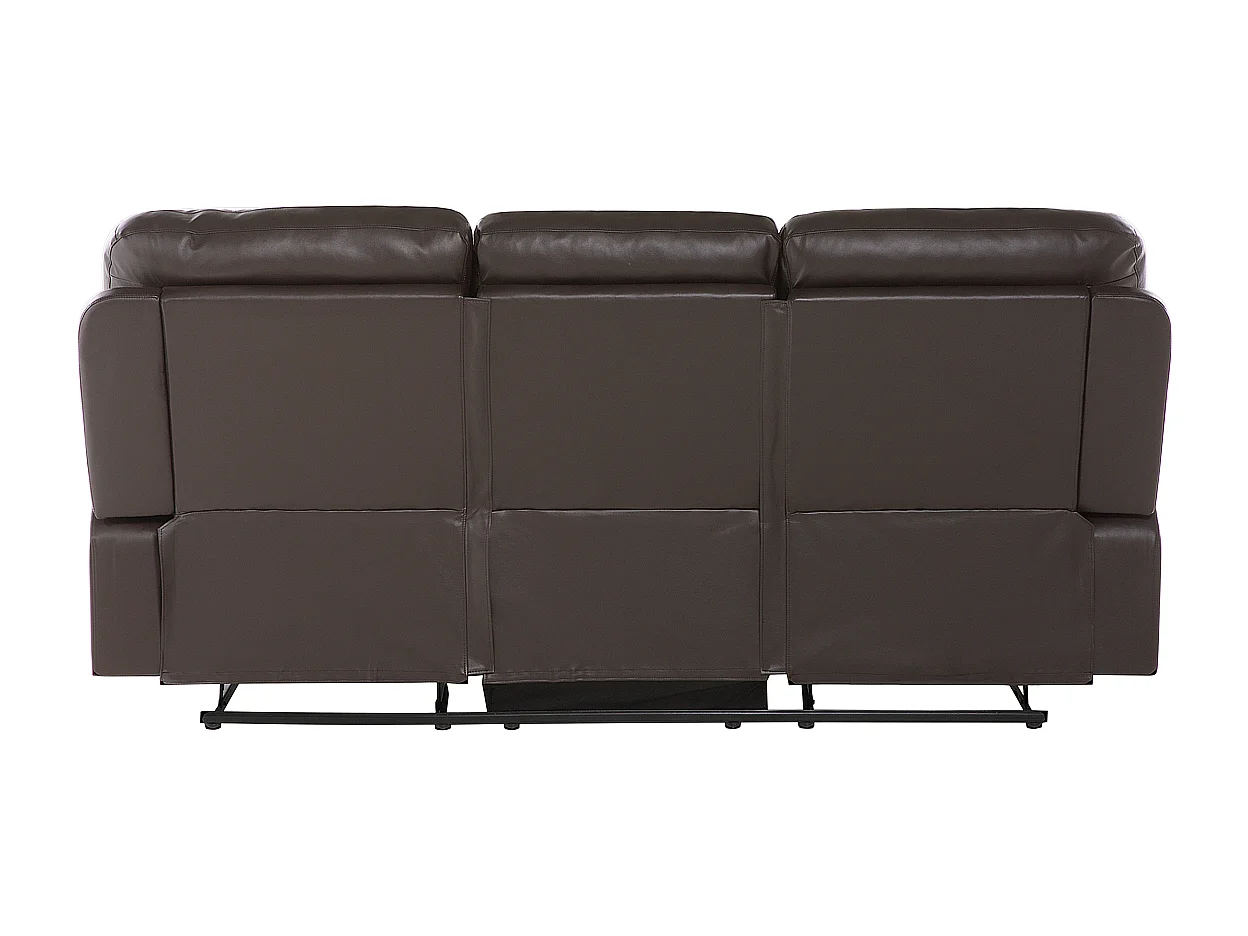 Canapé relax manuel 3 places BERGEN Cuir PU Marron