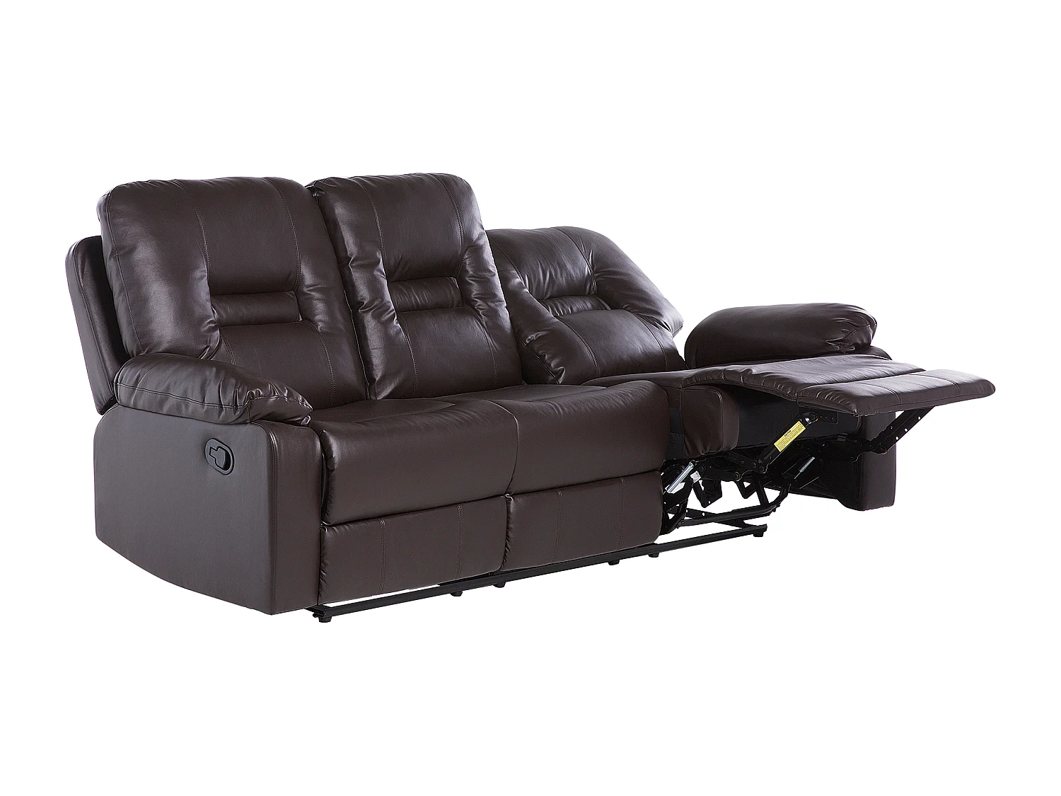 Canapé relax manuel 3 places BERGEN Cuir PU Marron