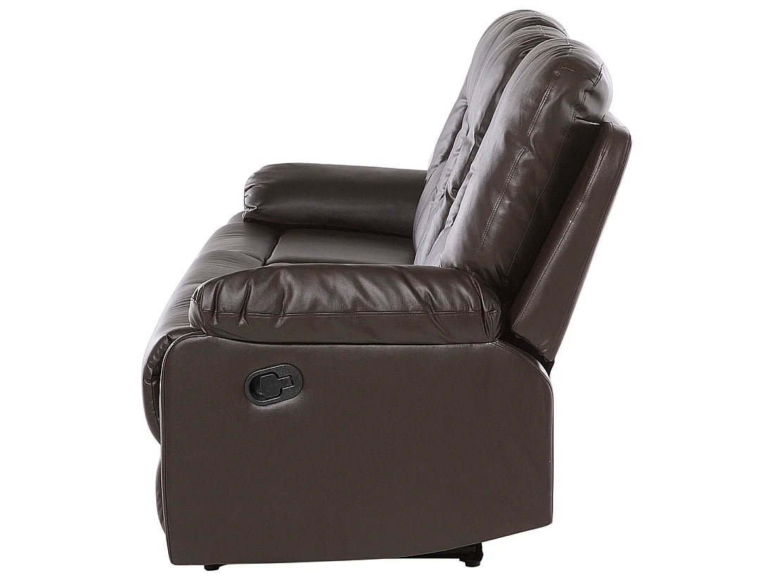 Canapé relax manuel 3 places BERGEN Cuir PU Marron