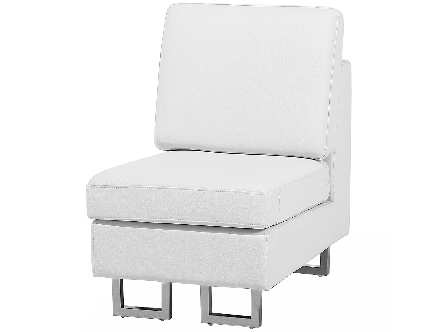 Canapé d'Angle à Gauche en Cuir Blanc avec Appui-Tête Réglable Taies Lavables Stockholm