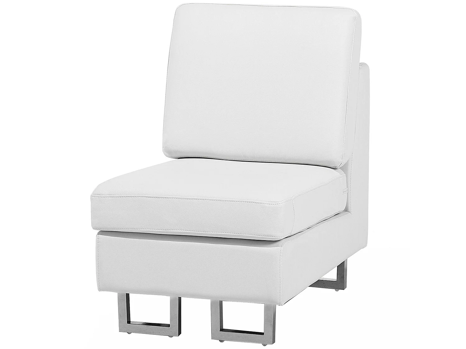 Canapé d'Angle à Gauche en Cuir Blanc avec Appui-Tête Réglable Taies Lavables Stockholm