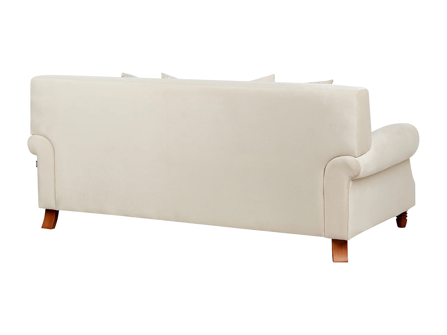 2-Sitzer Sofa Samt weiß mit mehreren Kissen Polstersofa Retro-Stil Eike