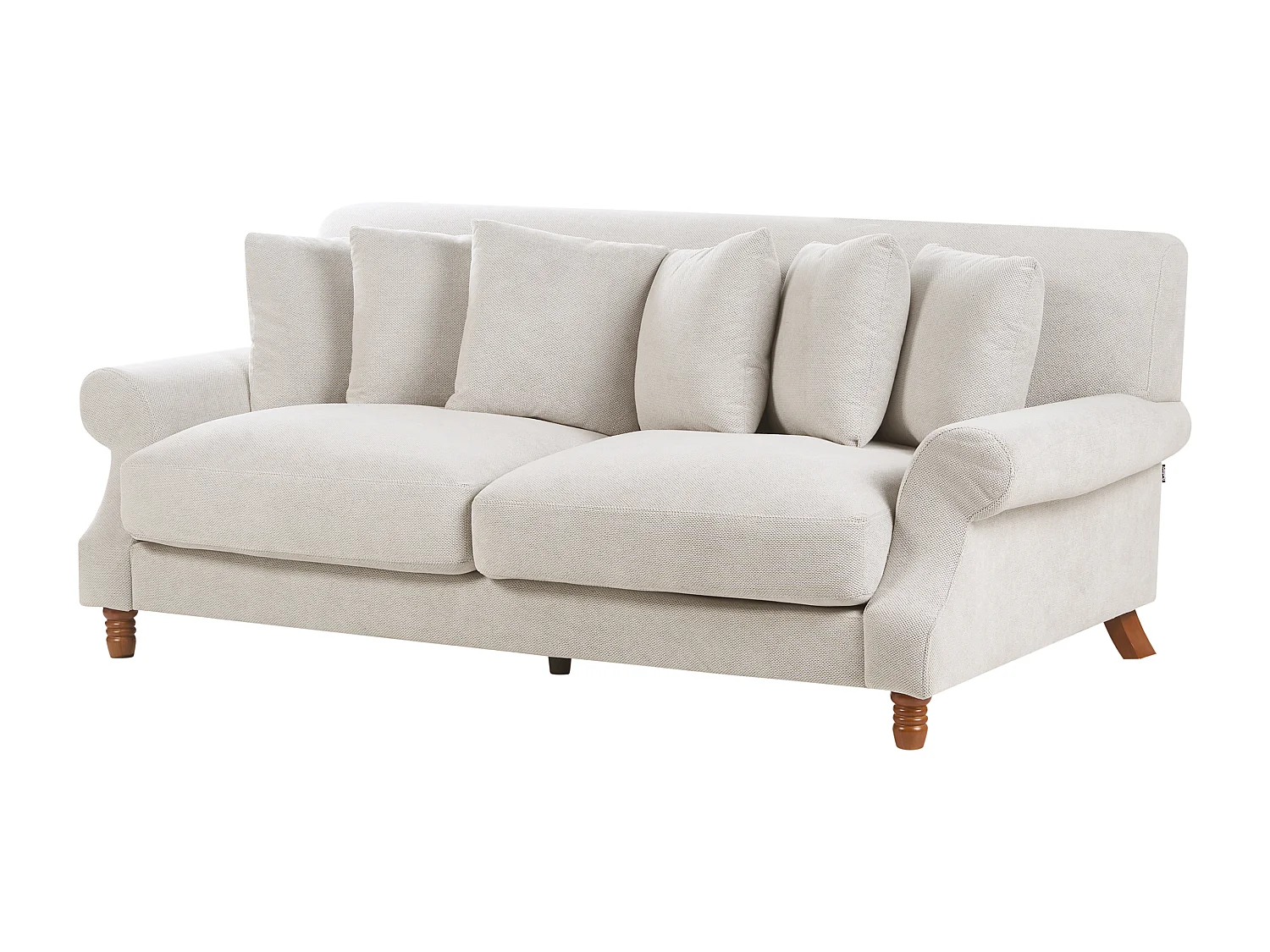 2-Sitzer Sofa Samt weiß mit mehreren Kissen Polstersofa Retro-Stil Eike
